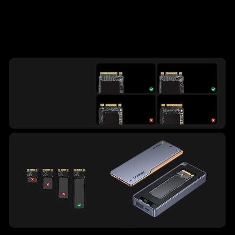 Obudowa na dysk M.2 NVMe SSD z chłodzeniem aktywnym USB4 40Gb/s - szara UGREEN