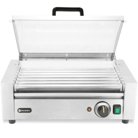 Podgrzewacz rolkowy do parówek hot-dogów z pokrywą 7 rolek 45 cm 620 W Hendi