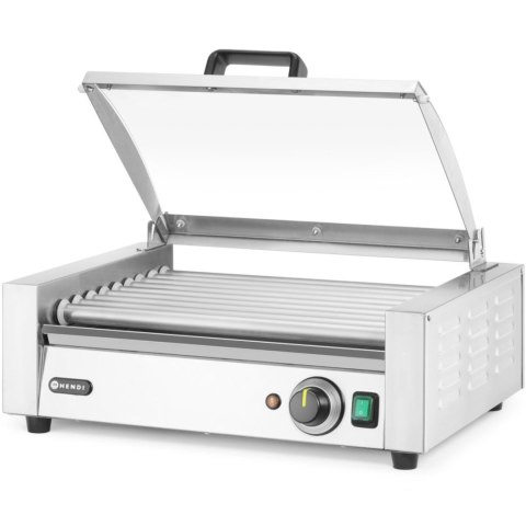 Podgrzewacz rolkowy do parówek hot-dogów z pokrywą 9 rolek 45 cm 790 W Hendi