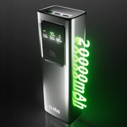 Powerbank z wyświetlaczem 20000mAh PD 100W LCD - szary SBS