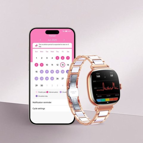 Smartwatch Starlight JR-FS1 z odbieraniem połączeń 2 paski - złoty JOYROOM
