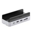 Stacja dokująca 10w1 do Mac mini M.2 USB-C USB-A HDMI RJ45 SD/TF - srebrna ORICO
