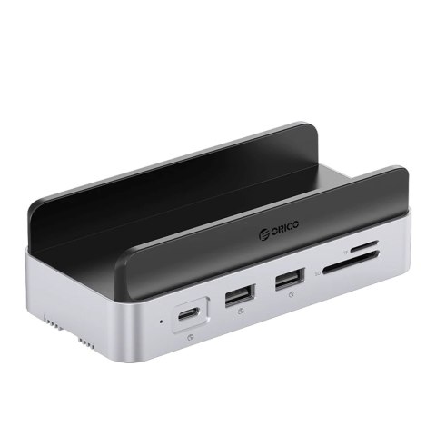 Stacja dokująca 10w1 do Mac mini M.2 USB-C USB-A HDMI RJ45 SD/TF - srebrna ORICO