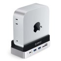 Stacja dokująca 10w1 do Mac mini M.2 USB-C USB-A HDMI RJ45 SD/TF - srebrna ORICO