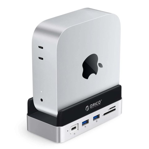 Stacja dokująca 10w1 do Mac mini M.2 USB-C USB-A HDMI RJ45 SD/TF - srebrna ORICO