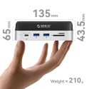 Stacja dokująca 10w1 do Mac mini M.2 USB-C USB-A HDMI RJ45 SD/TF - srebrna ORICO
