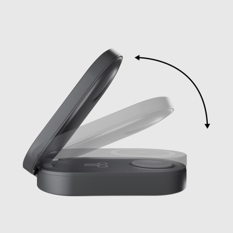 Stacja ładująca 3w1 bezprzewodowa składana do iPhone Apple Watch AirPods QI2 MFI - czarna SBS