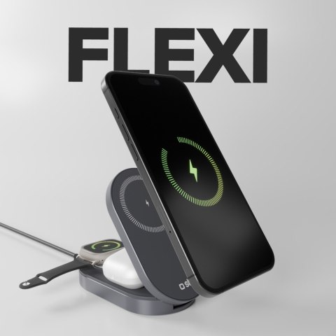 Stacja ładująca 3w1 bezprzewodowa składana do iPhone Apple Watch AirPods QI2 MFI - czarna SBS