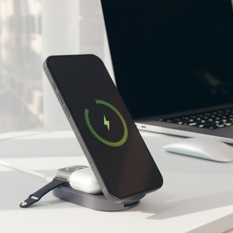 Stacja ładująca 3w1 bezprzewodowa składana do iPhone Apple Watch AirPods QI2 MFI - czarna SBS