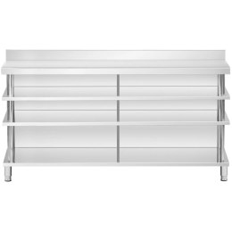 Stół blat barowy roboczy gastronomiczny z rantem 4 półki STAL 200 x 60 x 105 cm Royal Catering