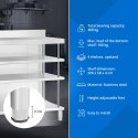 Stół blat barowy roboczy gastronomiczny z rantem 4 półki STAL 200 x 60 x 105 cm Royal Catering