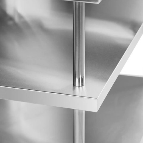 Stół blat barowy roboczy gastronomiczny z rantem 4 półki STAL 200 x 60 x 105 cm Royal Catering