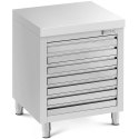 Szafka gastronomiczna na ciasto do pizzy stalowa 7 szuflad 50 x 70 cm Royal Catering