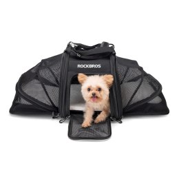 Torba rowerowa składana do transportu psa kota - czarna ROCKBROS