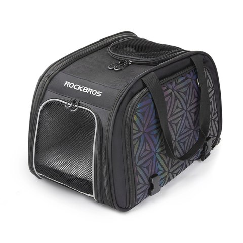 Torba rowerowa składana do transportu psa kota - czarna ROCKBROS