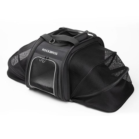 Torba rowerowa składana do transportu psa kota - czarna ROCKBROS