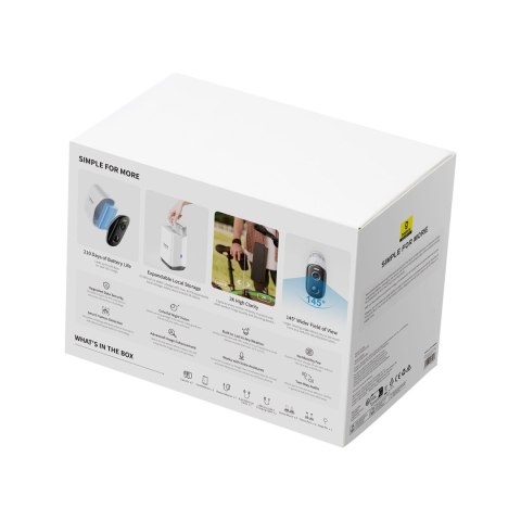 Zestaw monitoringu zewnętrznego 2 kamery 2K 16 Gb WiFi - biały BASEUS