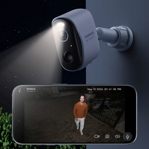Zestaw monitoringu zewnętrznego 2 kamery 2K 16 Gb WiFi - biały BASEUS