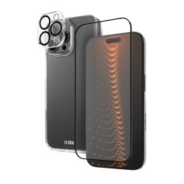Zestaw ochronny 3w1 na iPhone 16 Pro Max etui szkło ochronne na ekran i aparat D3O - przezroczyste SBS