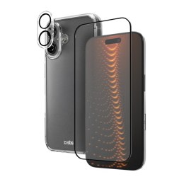 Zestaw ochronny 3w1 na iPhone 16 etui szkło ochronne na ekran i aparat D3O - przezroczyste SBS