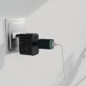 Adapter podróżny przejściówka do gniazdek EU UK US AUS USB-C USB-A GaN 70W - czarny SBS