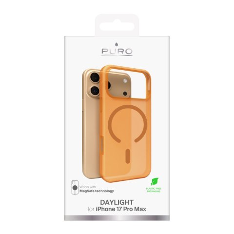 Etui silikonowe na iPhone 17 Pro Max Magsafe Daylight - półprzezroczyste pomarańczowe PURO