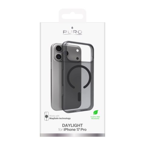 Etui silikonowe na iPhone 17 Pro Magsafe Daylight - półprzezroczyste czarne PURO
