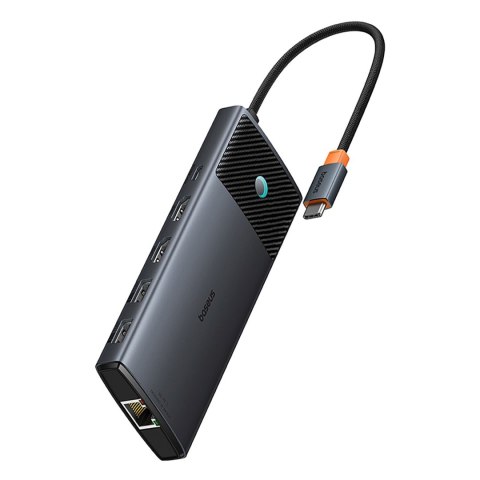 HUB adapter rozdzielacz 10w1 HDMI USB-A USB-C RJ45 SD TF - szary BASEUS