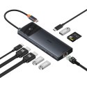 HUB adapter rozdzielacz 10w1 HDMI USB-A USB-C RJ45 SD TF - szary BASEUS