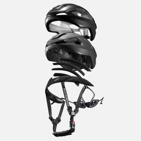Kask rowerowy LK-15 z włókna węglowego 58-62 cm - czarny ROCKBROS