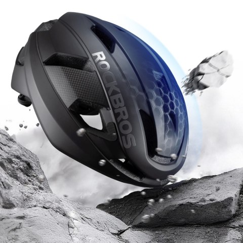 Kask rowerowy LK-15 z włókna węglowego 58-62 cm - czarny ROCKBROS