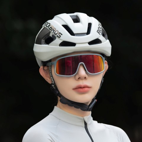 Kask rowerowy LK-15 z włókna węglowego 58-62 cm - jasnoszary ROCKBROS