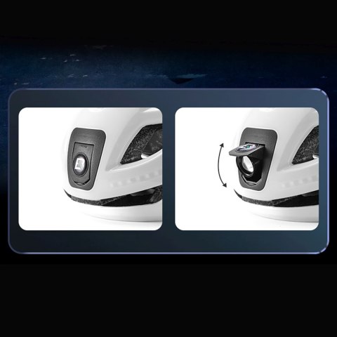 Kask rowerowy ze zintegrowanym oświetleniem wielokierunkowym USB-C 57-61 cm - biały ROCKBROS