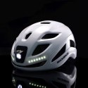 Kask rowerowy ze zintegrowanym oświetleniem wielokierunkowym USB-C 57-61 cm - biały ROCKBROS