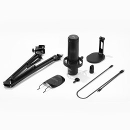 Mikrofon przewodowy ze statywem biurkowym K9 108dB RGB USB-C - czarny BOYA