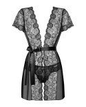 Peniuar Alluria + stringi GRATIS! Czarny S/M