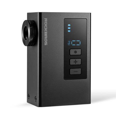 Pompka akumulatorowa kompresor LED 420mAh 120 psi - czarna ROCKBROS