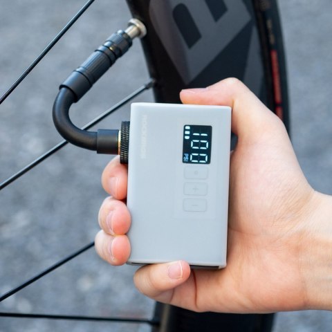 Pompka akumulatorowa kompresor LED 420mAh 120 psi - czarna ROCKBROS