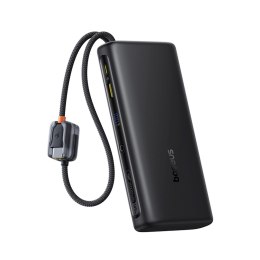 Powerbank 25000mAh 145W z wyświetlaczem wbudowanymi kablami USB-C - czarny BASEUS