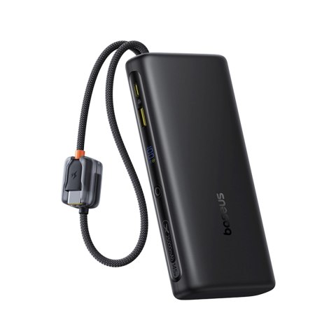 Powerbank 25000mAh 145W z wyświetlaczem wbudowanymi kablami USB-C - czarny BASEUS