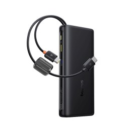 Powerbank 25000mAh 145W z wyświetlaczem wbudowanymi kablami USB-C - czarny BASEUS