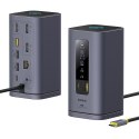 Stacja dokująca HUB 11w1 USB-C USB-A HDMI RJ45 Minijack 3.5mm - szara BASEUS