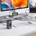 Stacja dokująca HUB 11w1 USB-C USB-A HDMI RJ45 Minijack 3.5mm - szara BASEUS
