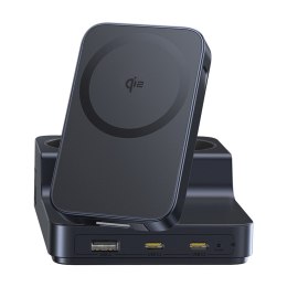 Stacja ładująca 6w1 bezprzewodowa USB-A USB-C 2x gniazdo AC 67W - czarna BASEUS