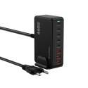 Stacja ładująca biurkowa 3x USB-A 5x USB-C GaN QC3 440W - czarna WOZINSKY