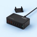 Stacja ładująca biurkowa 3x USB-A 5x USB-C GaN QC3 440W - czarna WOZINSKY