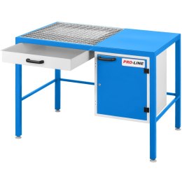 Stół szlifierski warsztatowy z szufladą na pył i szafką PRO-LINE 1180x780x850mm PRO-LINE