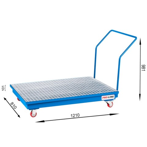 Wanna ociekowa wychwytowa pod 2 beczki 200l PRO-LINE 1210x810x981mm mobilna PRO-LINE