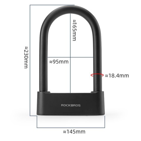 Zapięcie rowerowe SMART z czytnikiem linii papilarnych i Bluetooth - czarne ROCKBROS