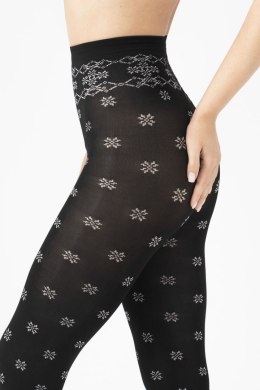 Rajstopy Snowflake 40 Den Black-Ecru 2